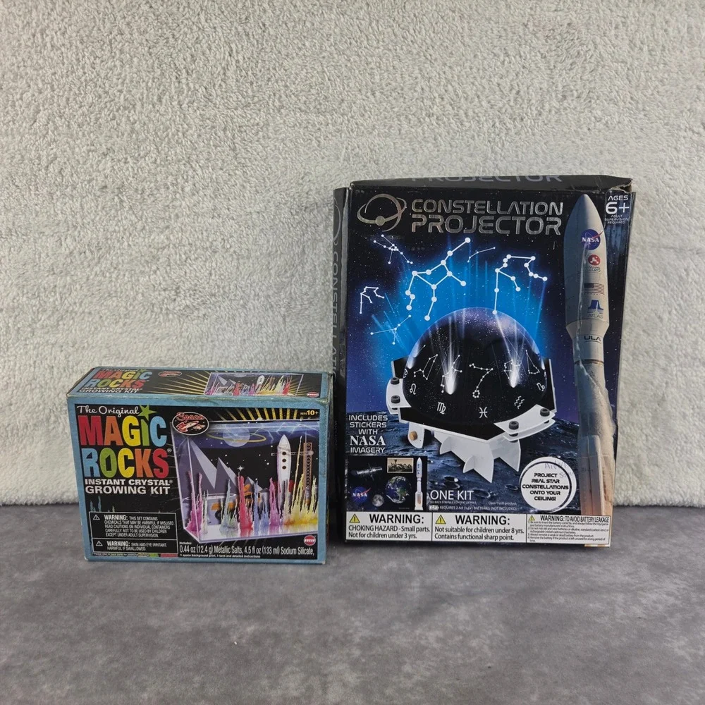 NASA Constellation Projector & Magic Rocks Instant Crystal Growing Kit Bundle